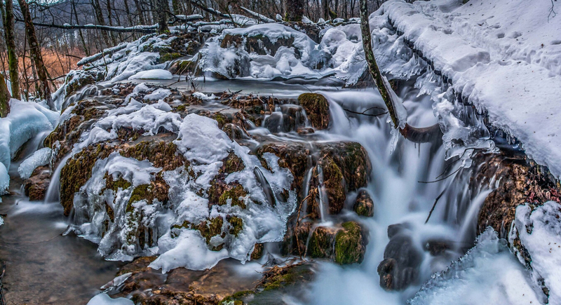 克罗地亚公园冬季美景宛如童话世界