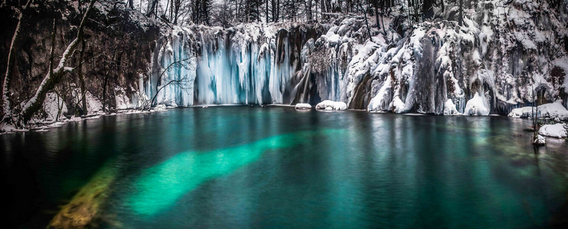 克罗地亚公园冬季美景宛如童话世界