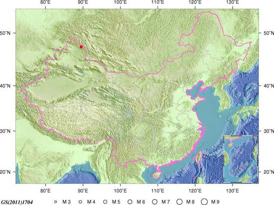 新疆阿勒泰富蕴县发生3.9级地震 震源深度6千米